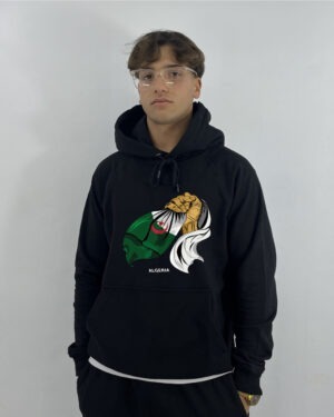 Flag Algeria Hoodie Noir